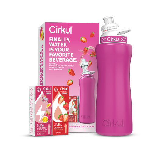 32oz. Hot Pink Stainless Steel Bottle Starter Kit - Hot Pink Finish