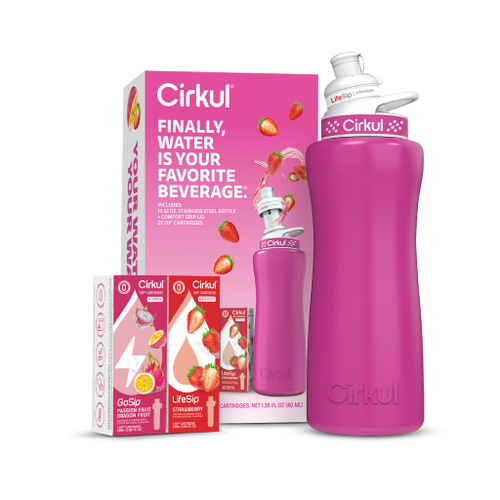 32oz. Hot Pink Stainless Steel Bottle Starter Kit - Hot Pink Finish