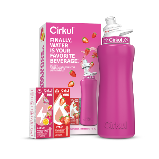 32oz. Hot Pink Stainless Steel Bottle Starter Kit - Hot Pink Finish